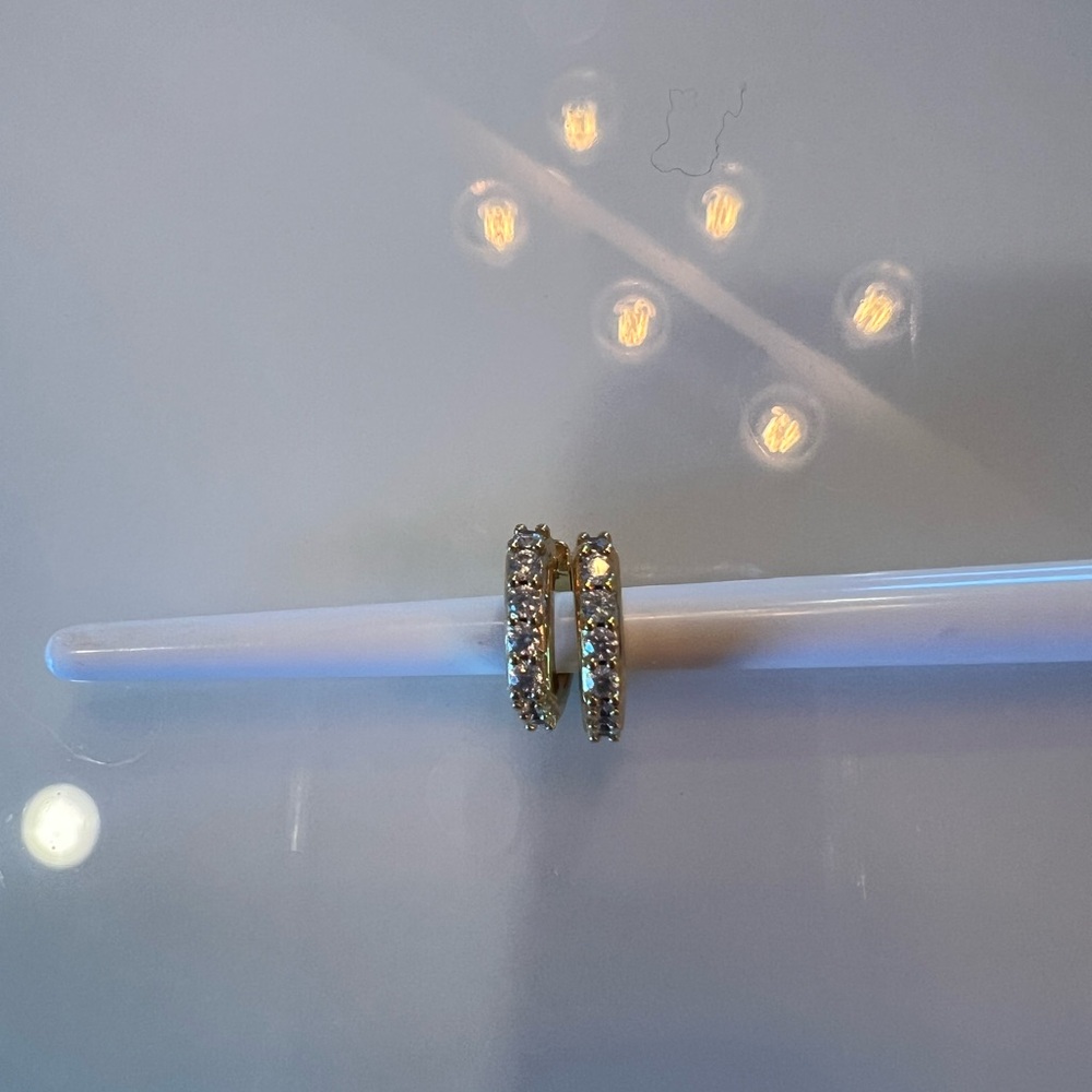 Kendra Scott Gold and Silver Crystal Hoop Earrings